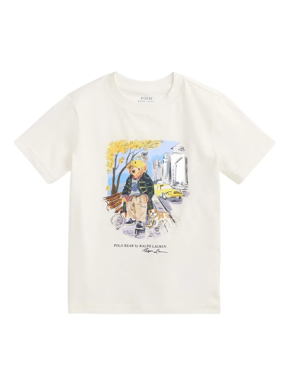 POLO RALPH LAUREN KIDS print t-shirt Beige