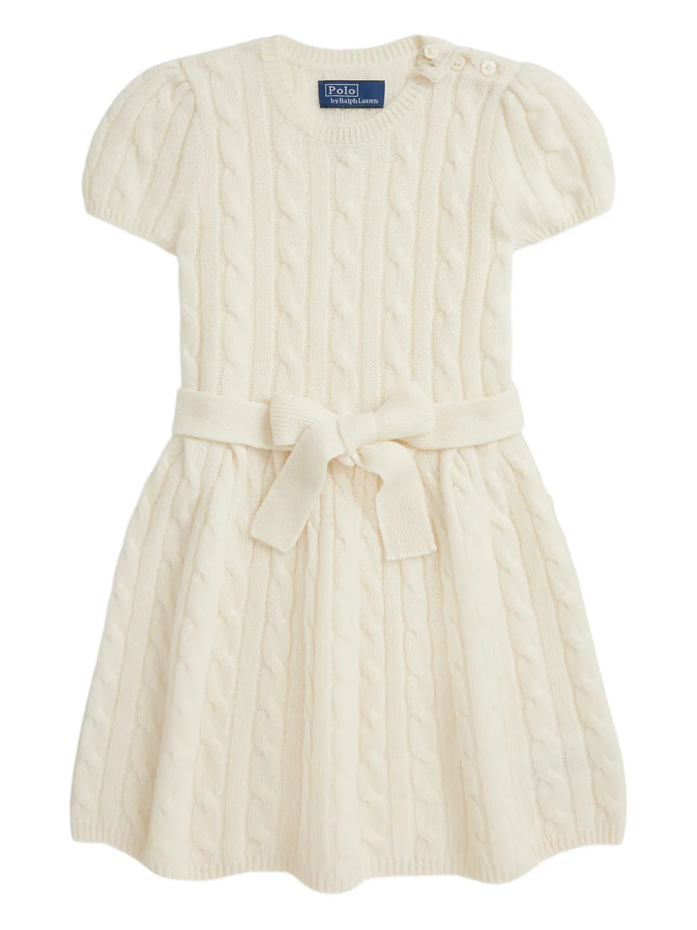 POLO RALPH LAUREN KIDS cable-knit short-sleeve dress | White | Image 1