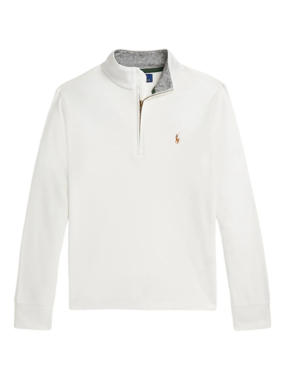 POLO RALPH LAUREN KIDS ハーフジップ スウェットシャツ - ホワイト POLO RALPH LAUREN KIDS ハーフジップ スウェットシャツ - ホワイト