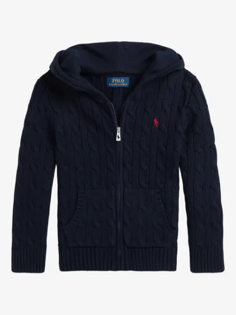 POLO RALPH LAUREN KIDS cable-knit hooded cardigan