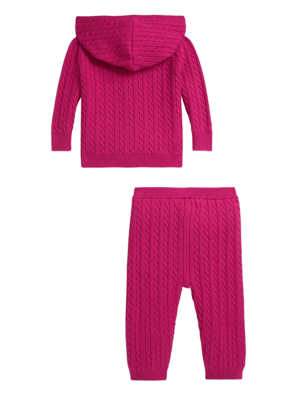 POLO RALPH LAUREN KIDS Kabelgebreide jumpsuit met capuchon Roze