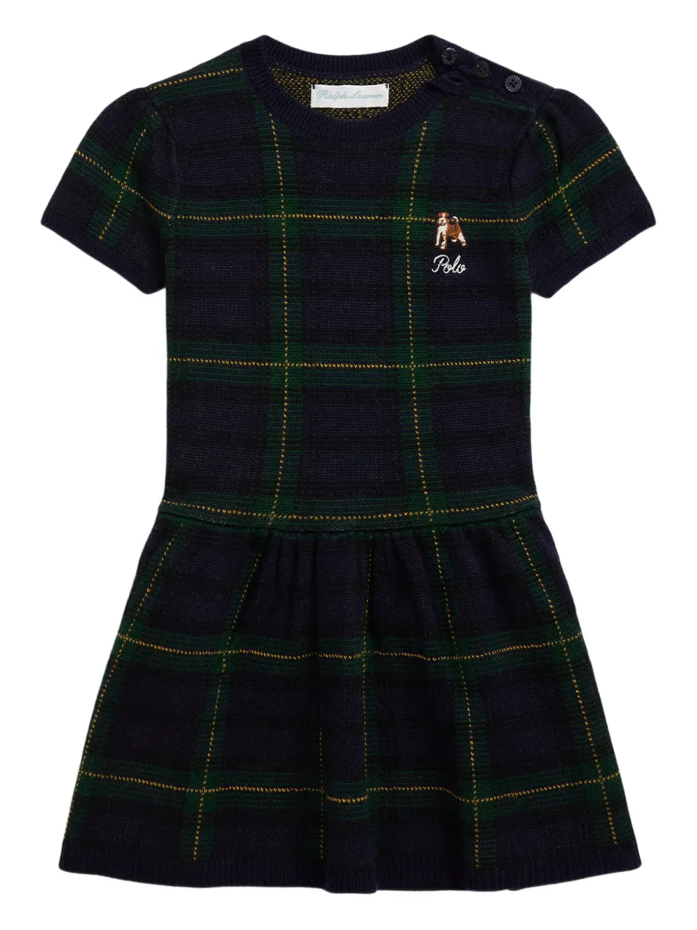 POLO RALPH LAUREN KIDS チェック ワンピース - ブルー POLO RALPH LAUREN KIDS チェック ワンピース - ブルー