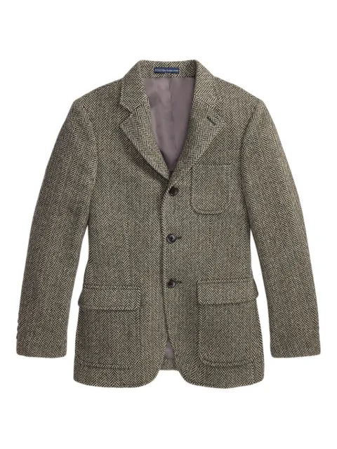 POLO RALPH LAUREN KIDS herringbone three-button blazer