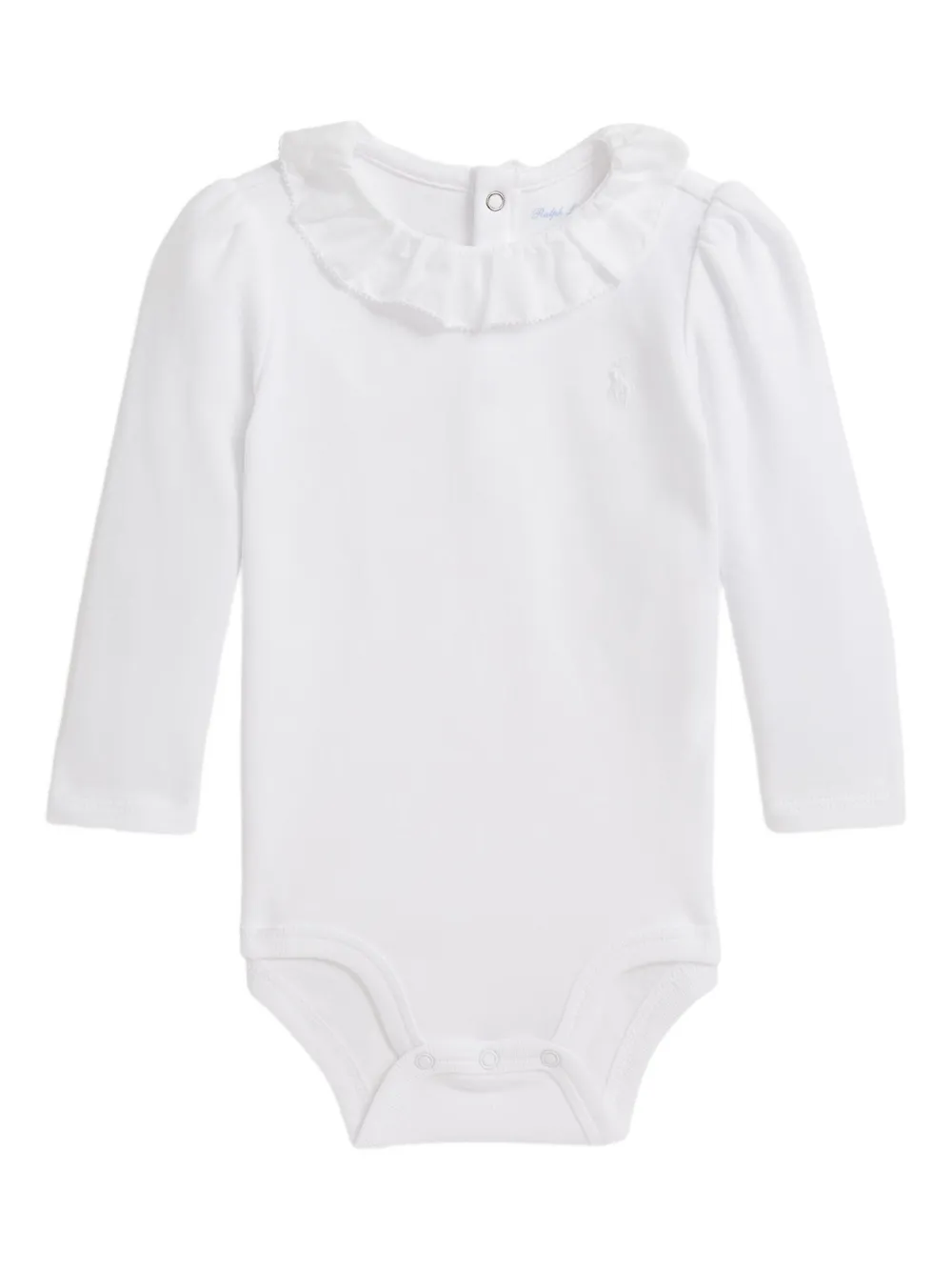 POLO RALPH LAUREN KIDS Body met ruchekraag en lange mouwen Wit
