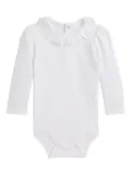 POLO RALPH LAUREN KIDS ruffled collar long-sleeve bodysuit - White