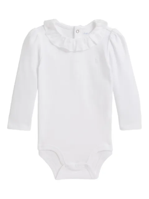 POLO RALPH LAUREN KIDS ruffled collar long-sleeve bodysuit