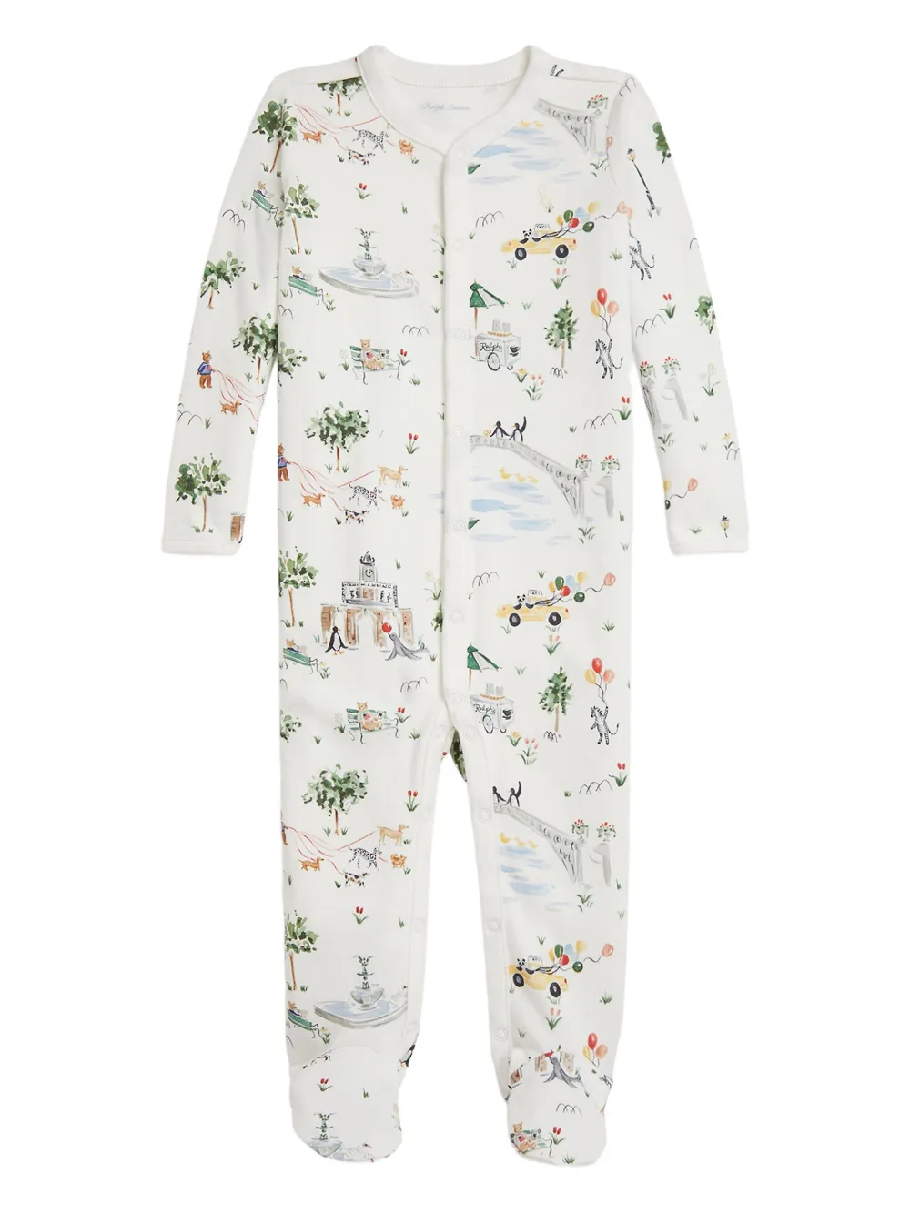 POLO RALPH LAUREN KIDS コットン カバーオール - ホワイト POLO RALPH LAUREN KIDS コットン カバーオール - ホワイト