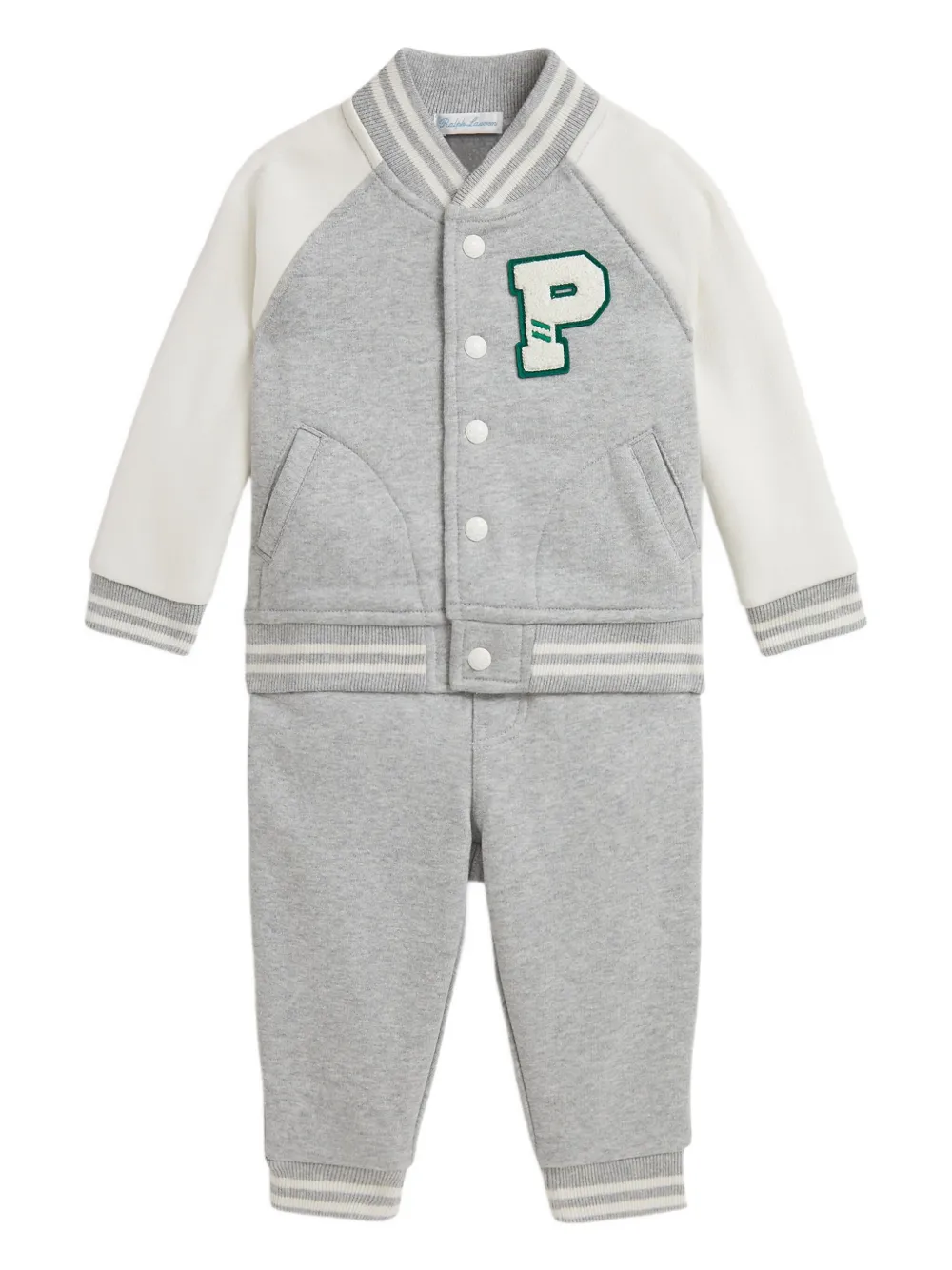 Polo Ralph Lauren Babies' Baseball-style Fleece Tracksuit In Gray