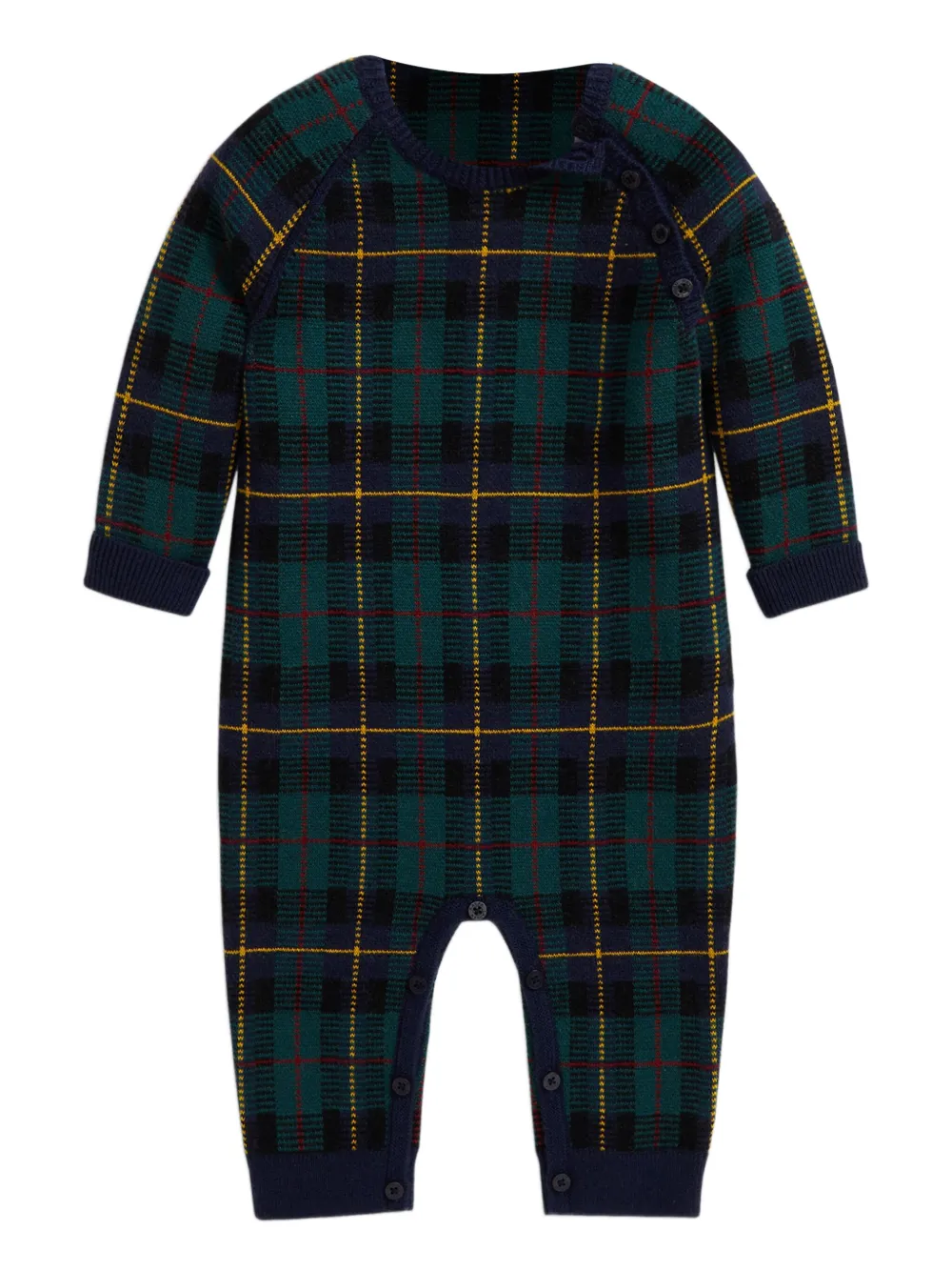 POLO RALPH LAUREN KIDS チェック ロンパース - ブルー POLO RALPH LAUREN KIDS チェック ロンパース - ブルー