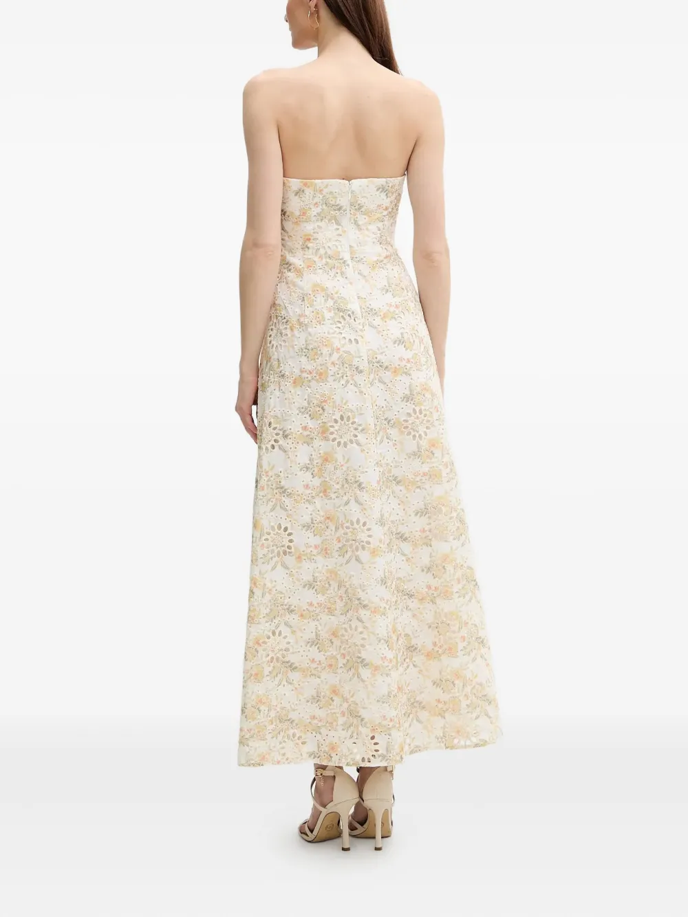 Bardot Floral Eyelet Maxi Dress In Neutral