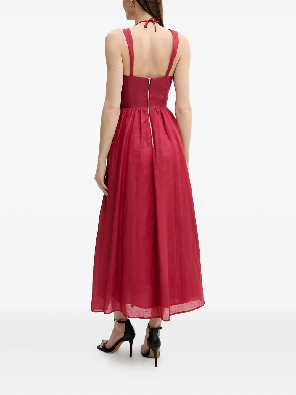 Bardot Jurk met korsetdetail - Rood