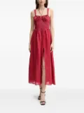 Bardot corset-detail dress - Red
