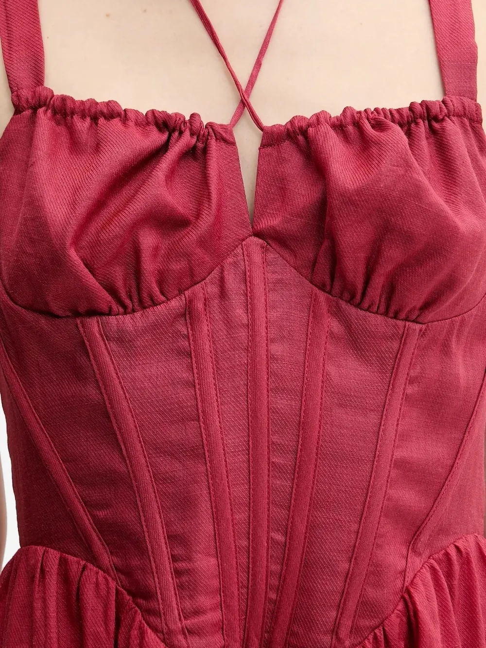 Bardot Jurk met korsetdetail Rood