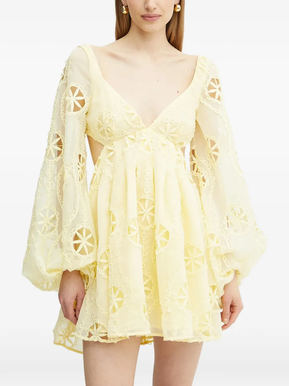 Bardot Abito corto Jovie con dettaglio cut-out - Giallo