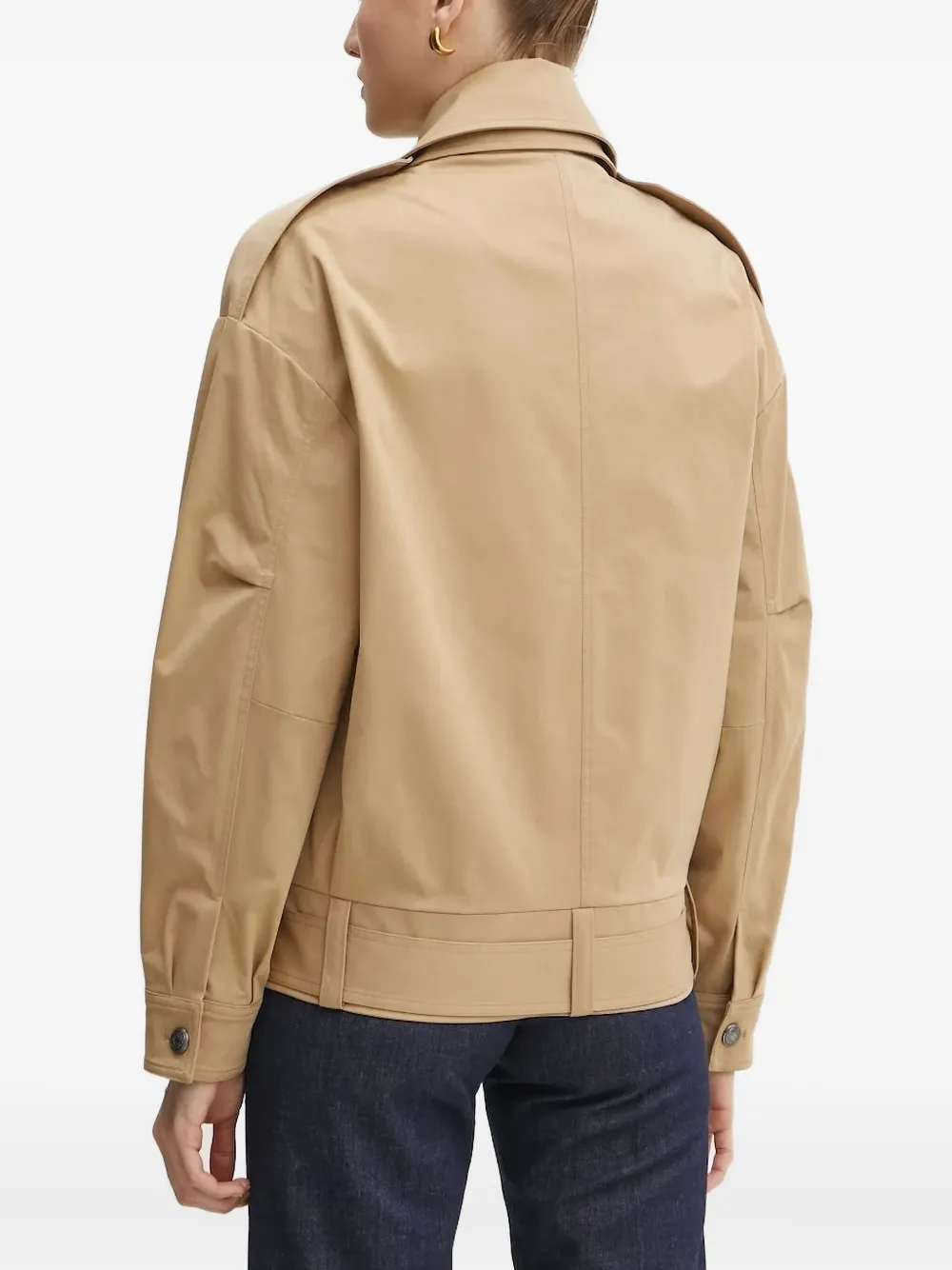 Bardot Belted Zip-up Biker Jacket In Brown