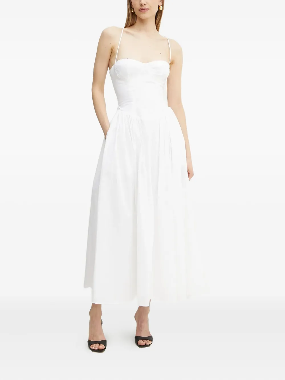 Bardot Midi-jurk met veters - Wit