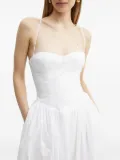Bardot lace-up bodice midi dress - White