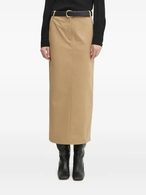 Bardot front-slit midi skirt