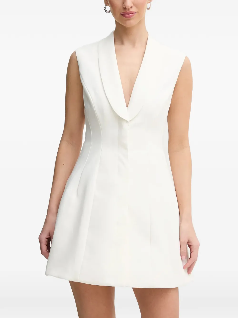 Bardot V-neck dress - Bianco