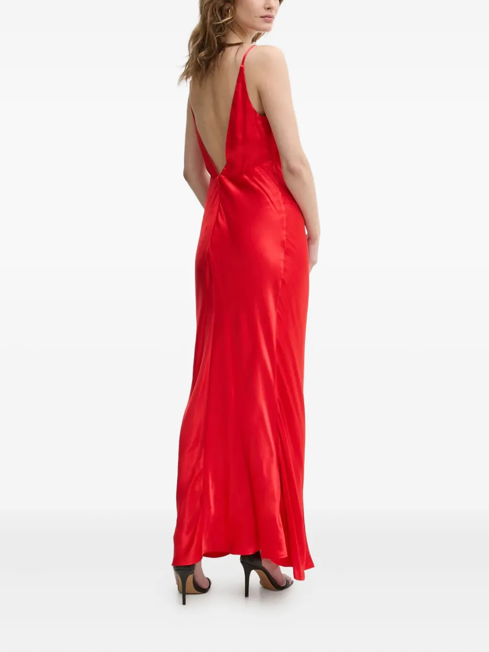 Bardot Bias-cut Slip Dress In Red