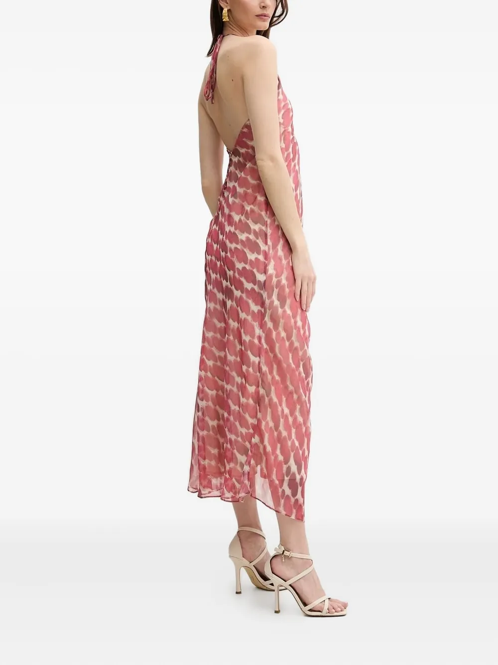 Bardot Halterneck Cut-out Dress In Pink