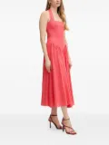 Bardot halter-neck gathered-skirt midi dress - Pink