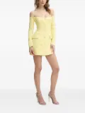 Bardot off-shoulder button-front dress - Yellow