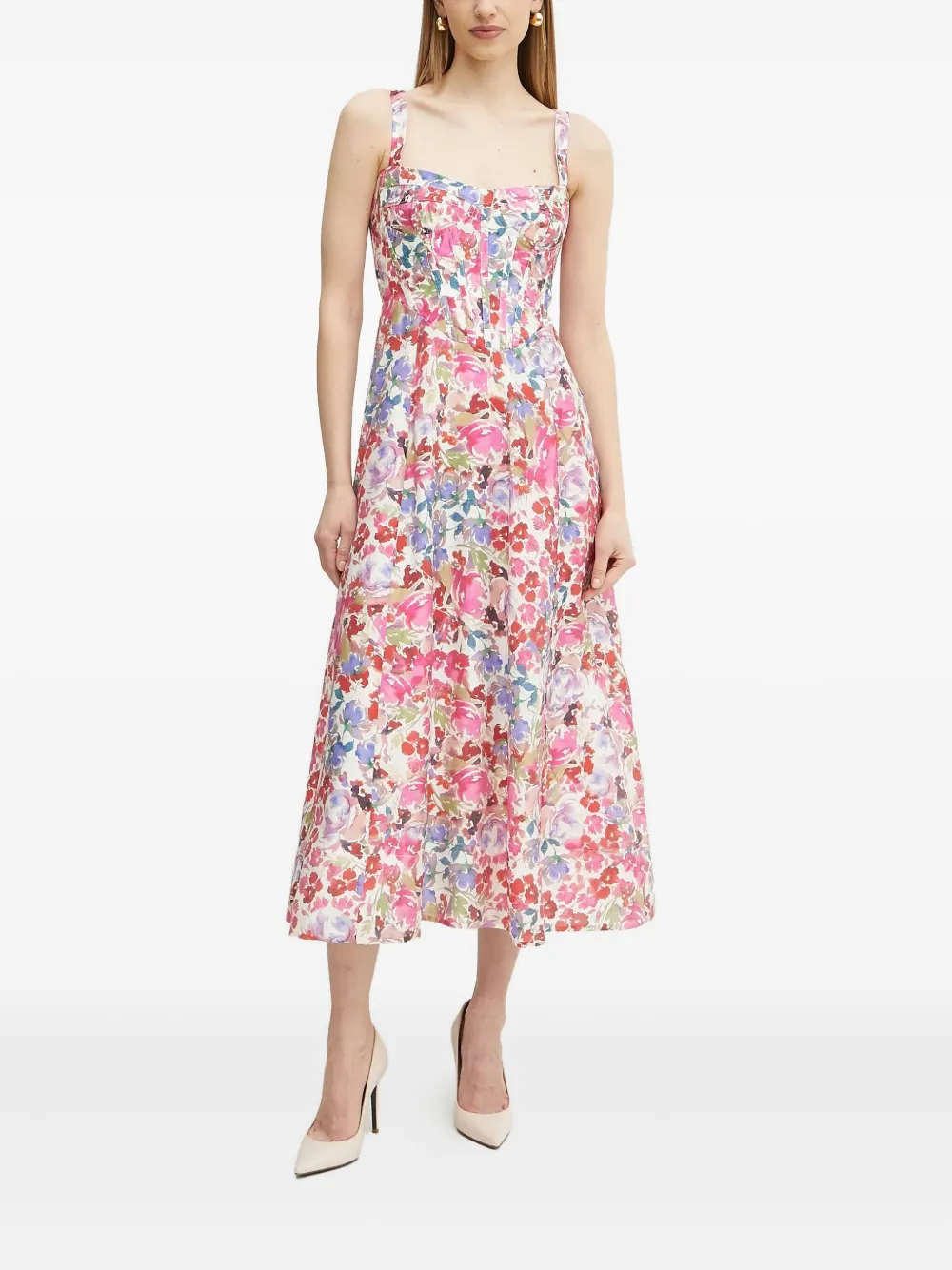 Bardot Midi-jurk met bloemenprint - Roze