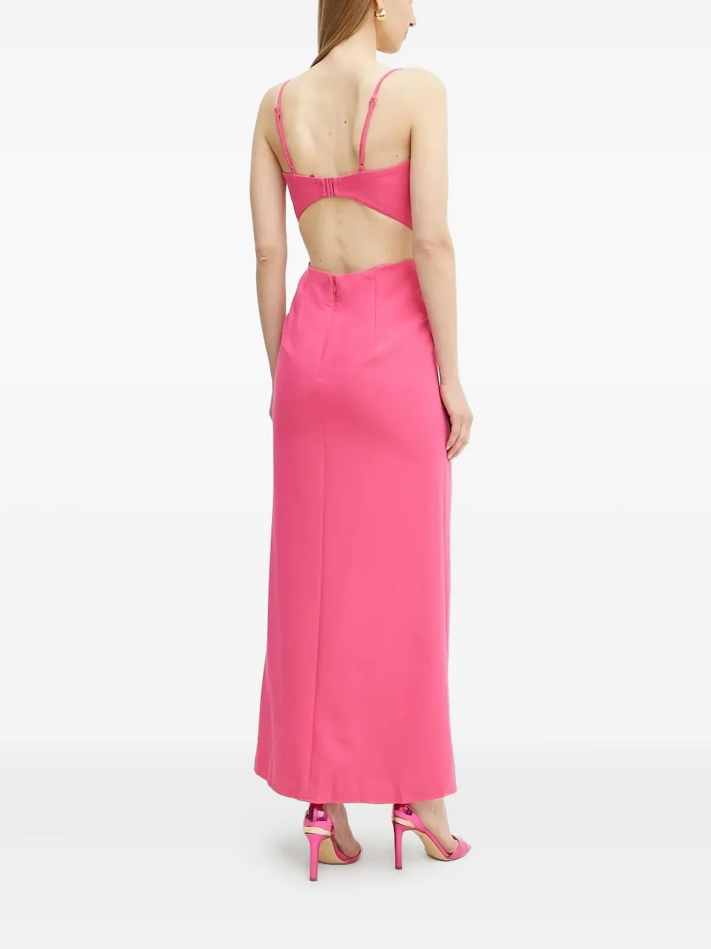 Bardot bow-detail cut-out maxi dress - Roze