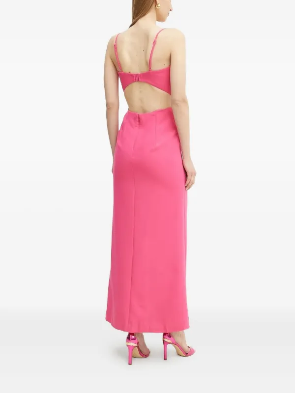 knee length dresses for ladies Rent River Island Pink Bardot Maxi Dress main image 0
