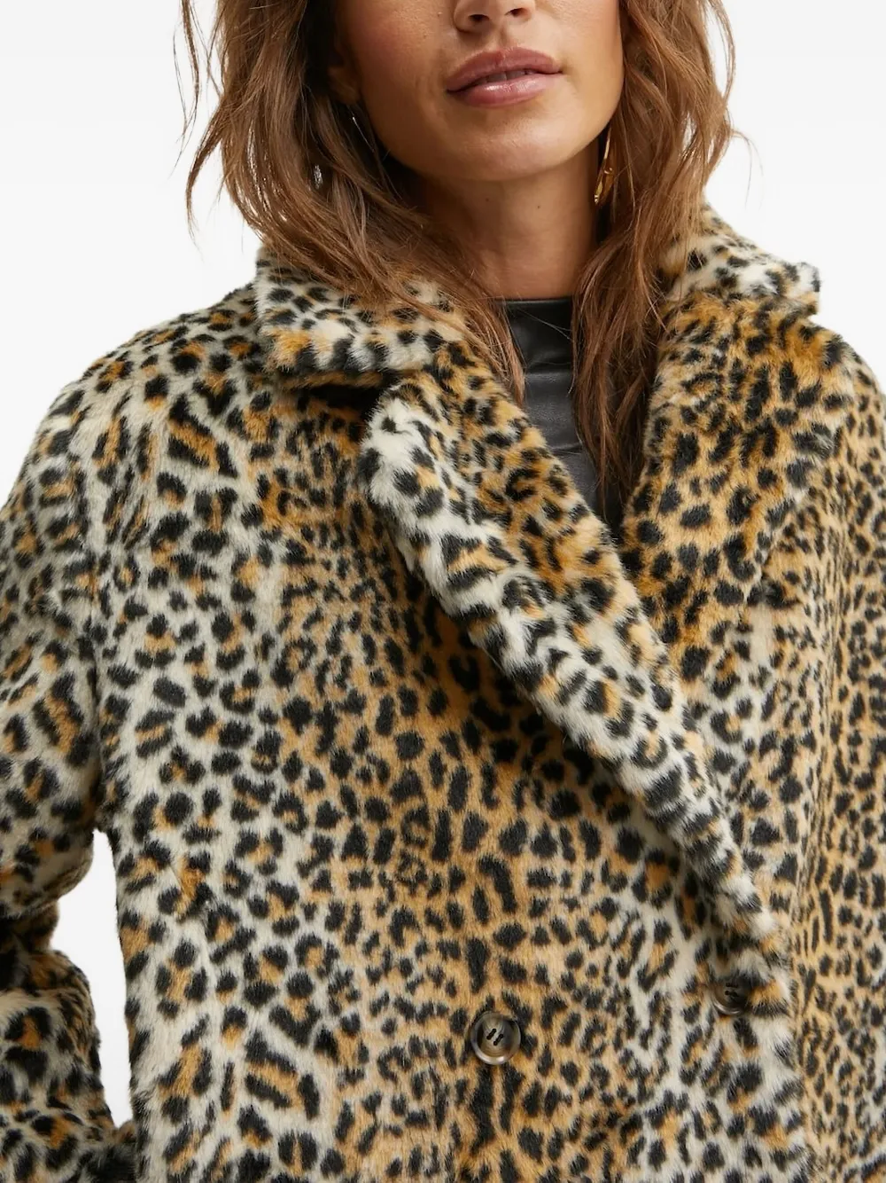 Bardot Leopard-print Faux-fur Coat In Yellow