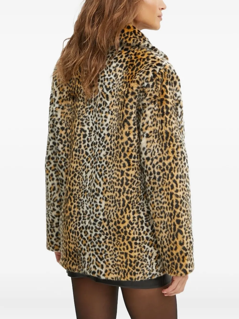 Bardot Leopard-print Faux-fur Coat In Yellow