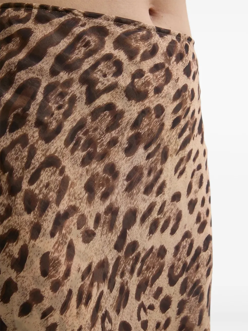 Bardot Maxi-rok met luipaardprint Bruin