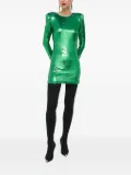 Bardot sequinned padded-shoulder dress - Green