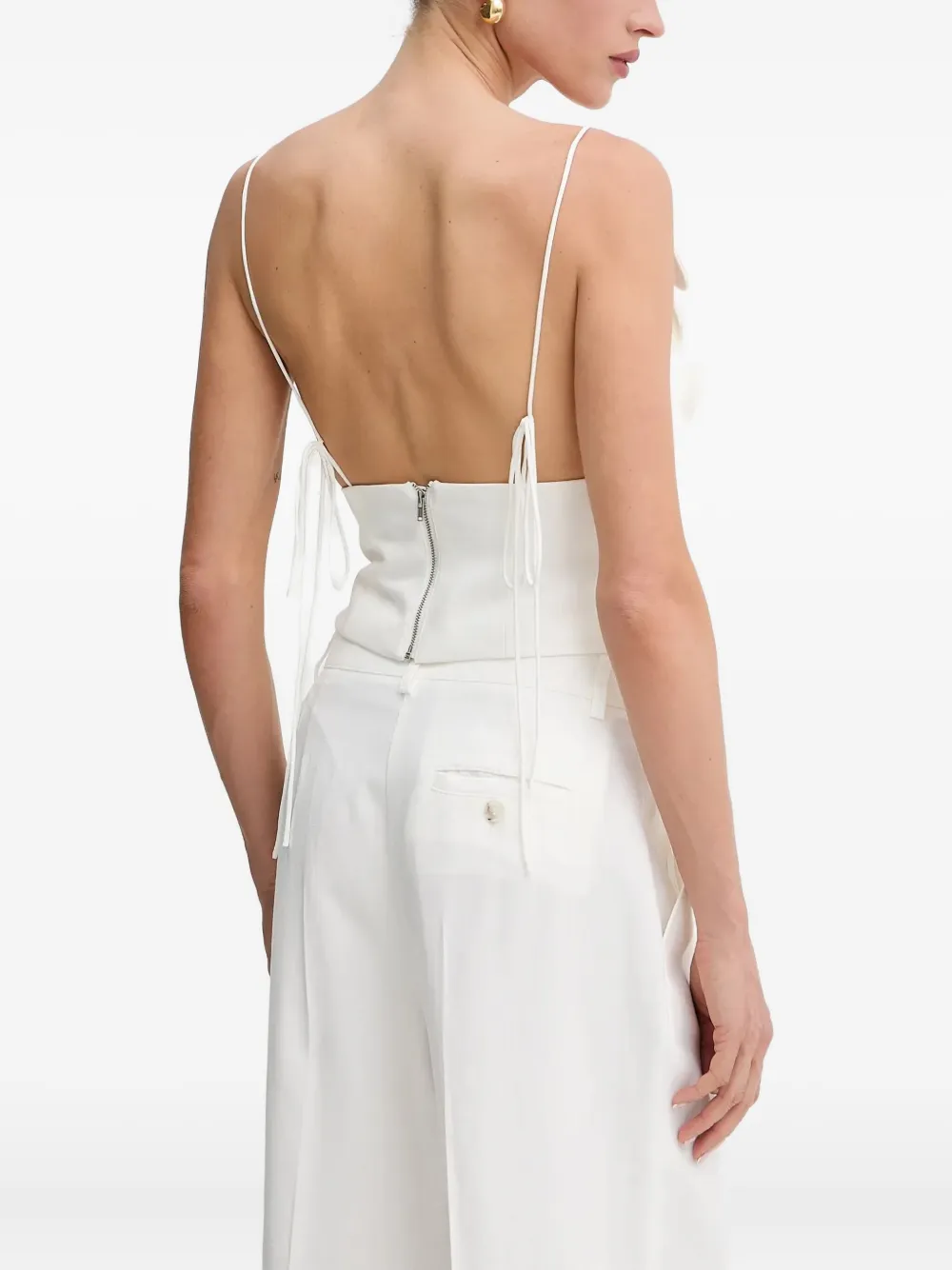 Bardot Ingrid Fitted Flower Top In White