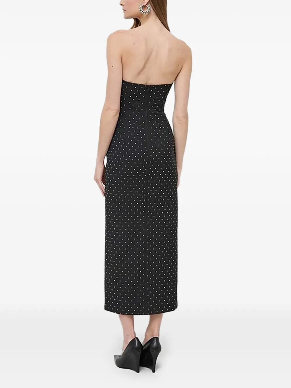 Bardot Strapless jurk met stras Zwart
