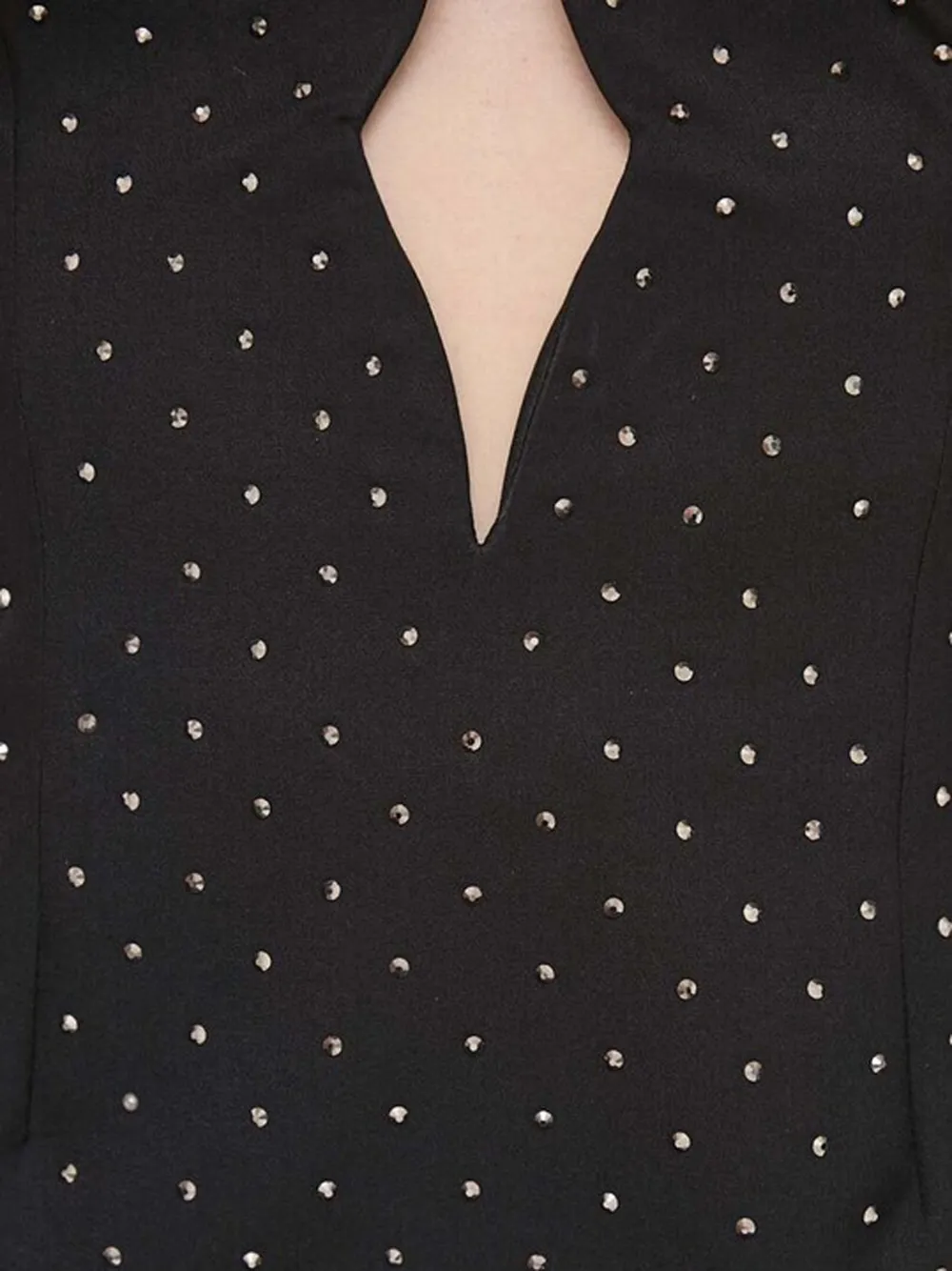 Bardot Strapless jurk met stras Zwart