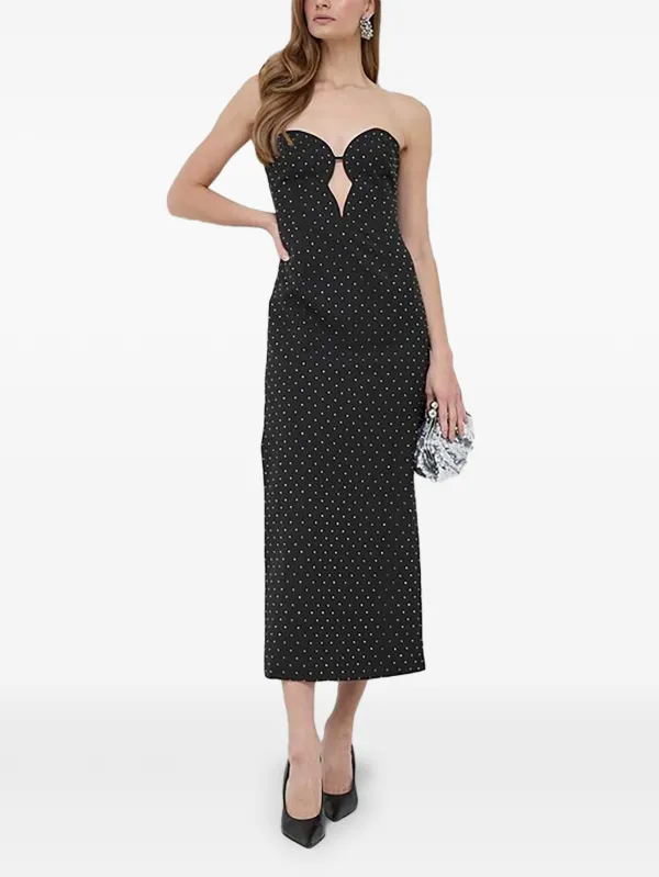 black bardot dress midi Eleni Midi Dress