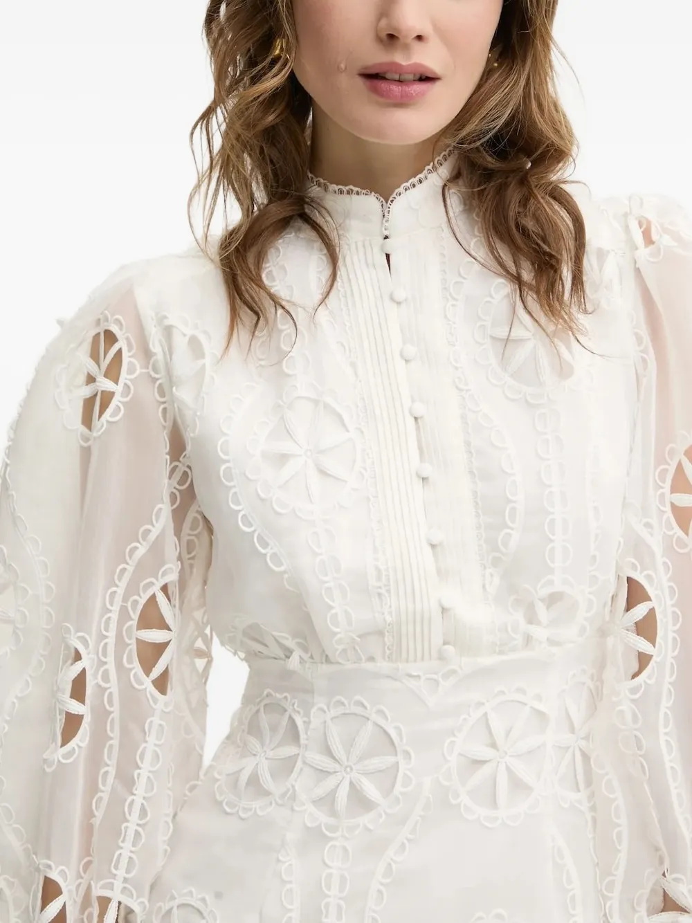 Bardot Remy floral-lace mini dress - Wit