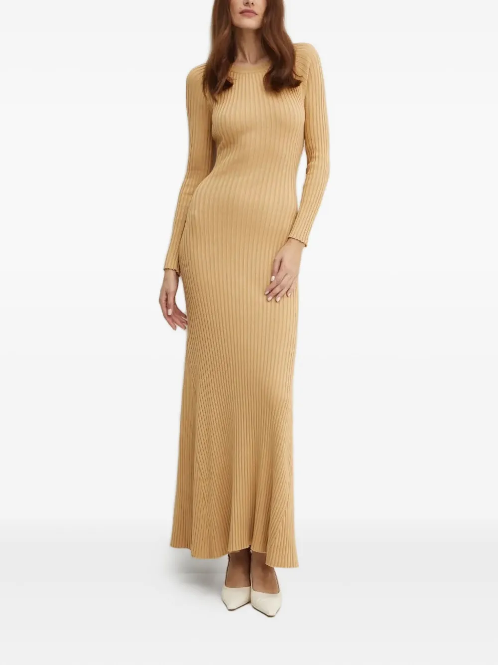 Bardot Amaro Long Sleeve Knit Dress In Neutral