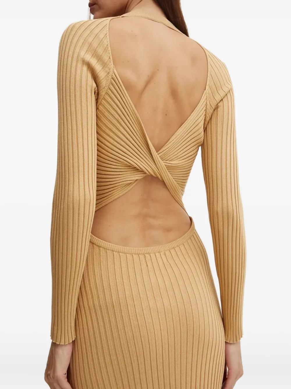 Bardot Amaro Long Sleeve Knit Dress In Neutral