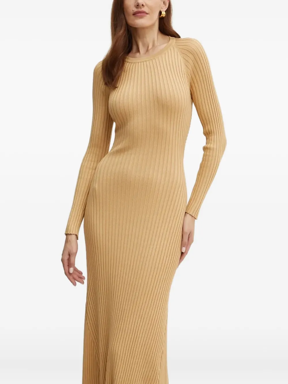 Bardot Amaro Long Sleeve Knit Dress In Neutral