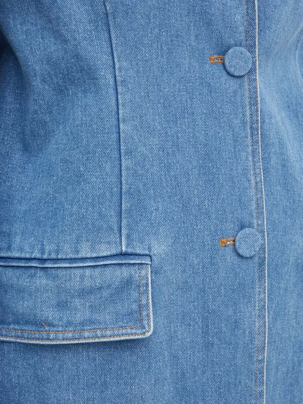 Bardot Button-fastening Denim Blazer In Blue