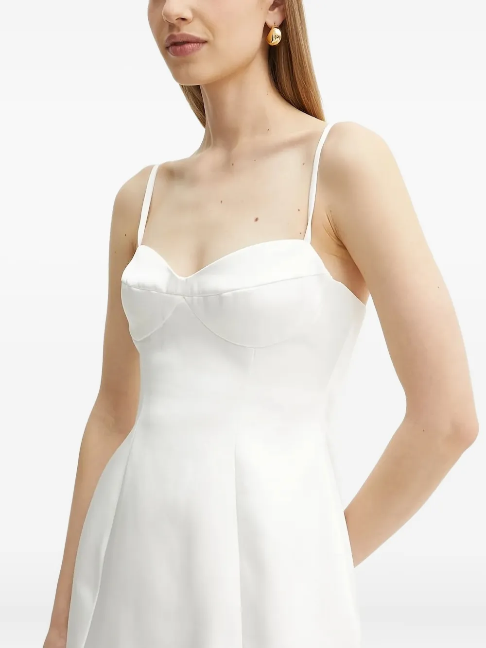 Bardot Mini-jurk met sweetheart hals Wit