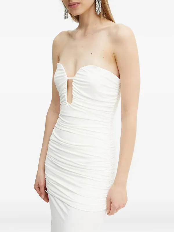 Bardot Ruched Maxi Dress | White | FARFETCH OM