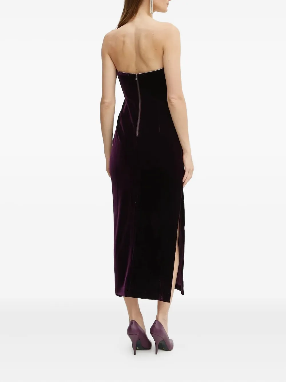 Bardot Lilah Velour midi dress - Paars