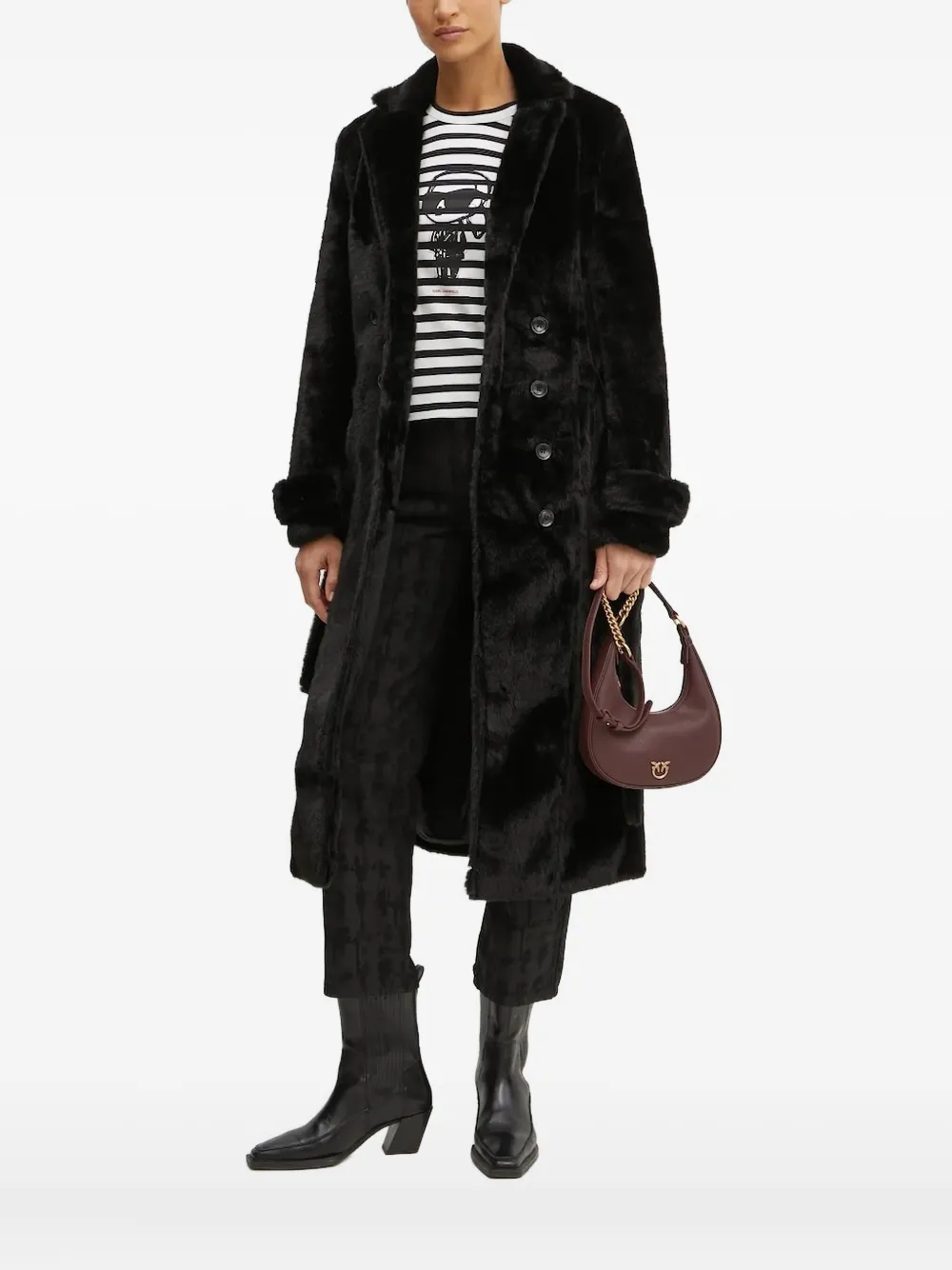 Bardot double-breasted coat | Black | Image 1