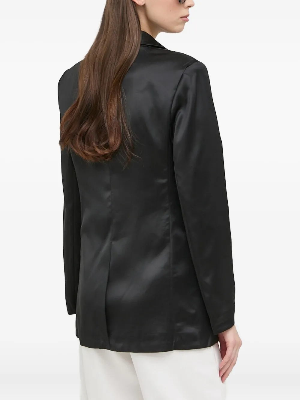 Bardot Nyah Satin-lapel Blazer In Black