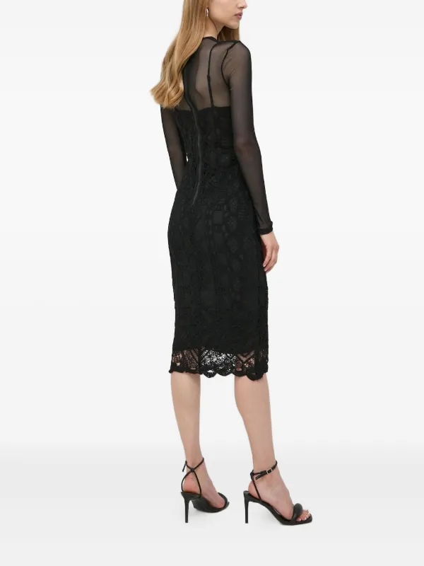 chinese dress ladies Bardot – Adoni Crochet Midi Dress – campaign-outlet – Beige