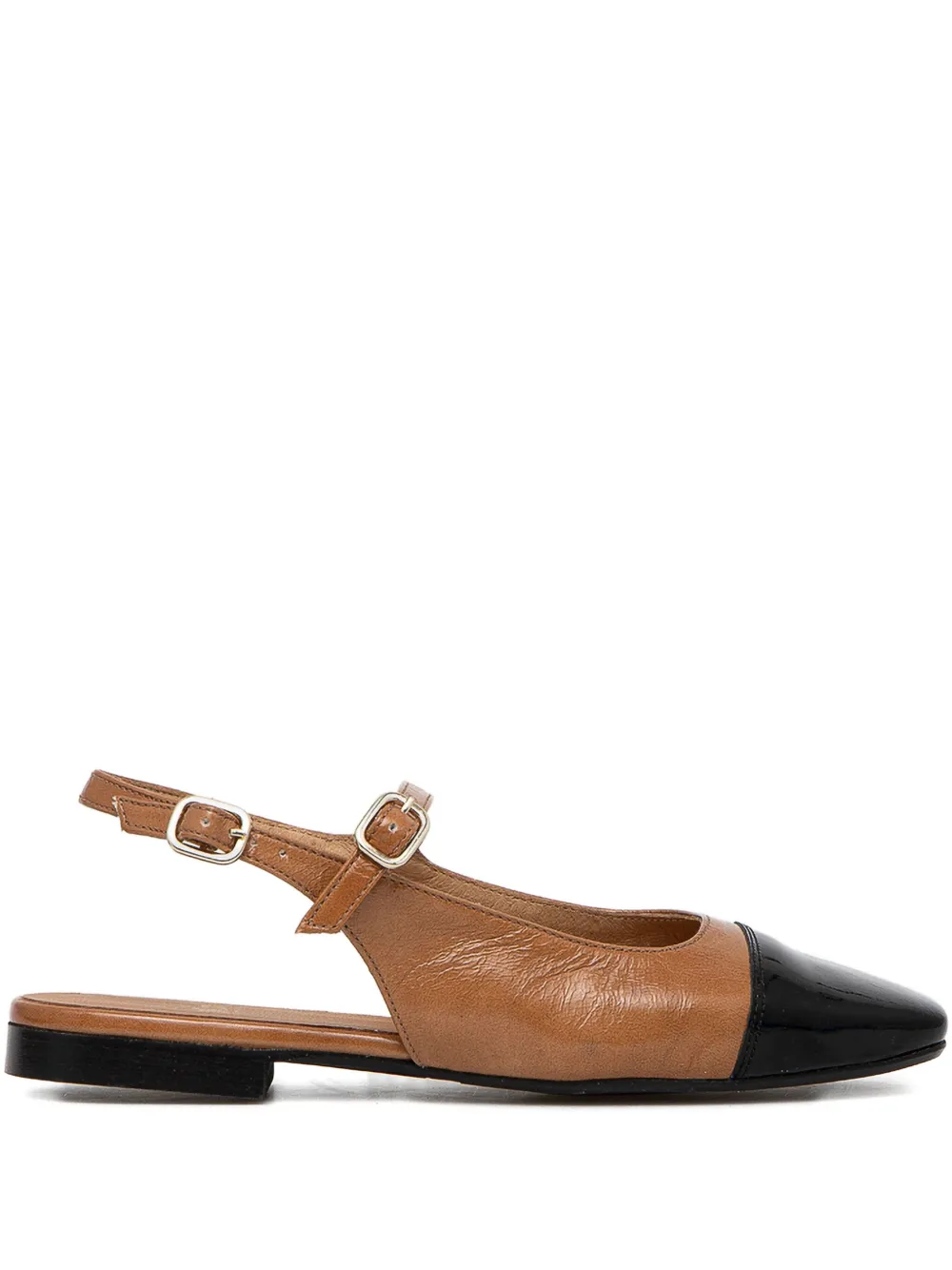BILLI BI Slingback ballerina's met bewerkte neus Bruin
